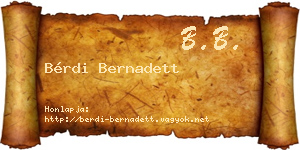 Bérdi Bernadett névjegykártya