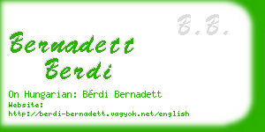 bernadett berdi business card